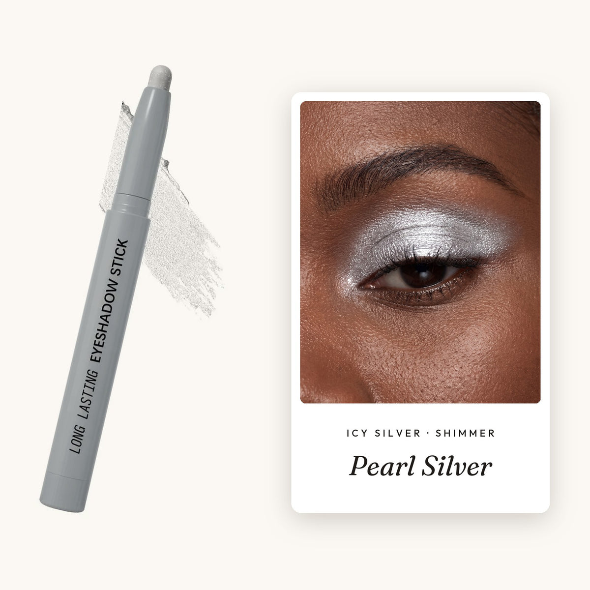 kin Eyeshadow stick in Pearl Silver