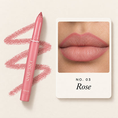 Shade 03 Rose: lip liner on lips and the Lock-In stick