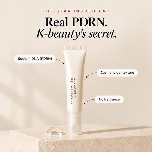 kin PDRN Lip Serum: real PDRN, cushiony gel texture, no fragrance